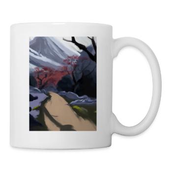 Pfad zu einem Berg - Tasse - Weiß - Rechts