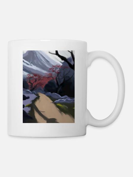 Pfad zu einem Berg - Tasse - Weiß