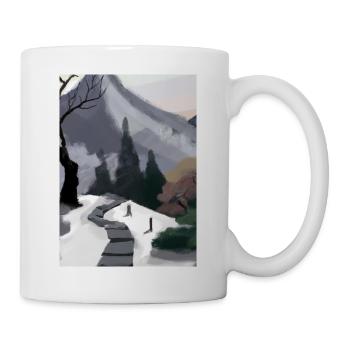 Pfad zu einem Berg - Tasse - Weiß - Rechts