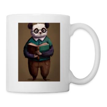 Bibliothekar Panda - Tasse - Weiß - Rechts