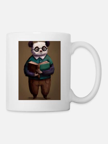 Bibliothekar Panda - Tasse - Weiß