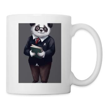 Bibliothekar Panda - Tasse - Weiß - Rechts