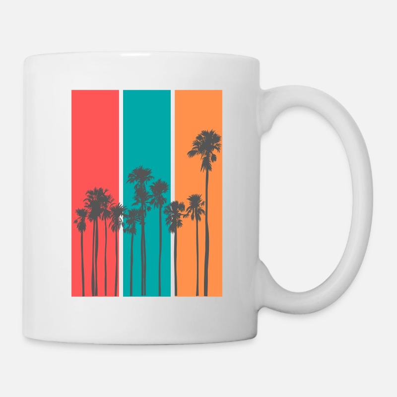 Palmiers Été Plage - Mug blanc - blanc