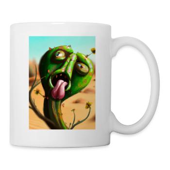 Lachender Kaktus in der Wüste - Tasse - Weiß - Rechts
