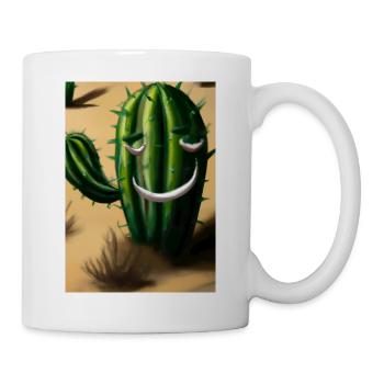 Lachender Kaktus in der Wüste - Tasse - Weiß - Rechts