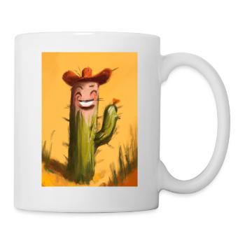Lachender Kaktus in der Wüste - Tasse - Weiß - Rechts