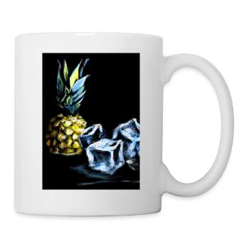 Ananas und Eiswürfel - Tasse - Weiß - Rechts