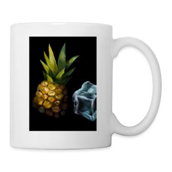 Ananas und Eiswürfel - Tasse - Weiß - Rechts