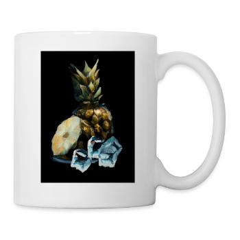 Ananas und Eiswürfel - Tasse - Weiß - Rechts
