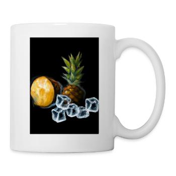 Ananas und Eiswürfel - Tasse - Weiß - Rechts
