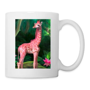 Rosa Giraffe - Tasse - Weiß - Rechts