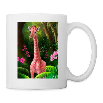 Rosa Giraffe - Tasse - Weiß - Rechts