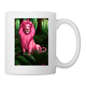 Rosa Löwe - Tasse - Weiß - Rechts