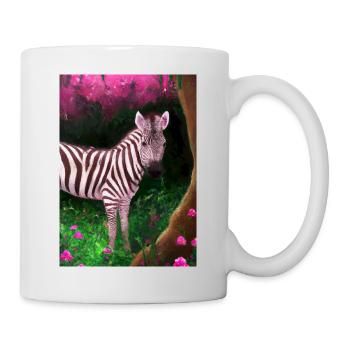 Rosa Zebra - Tasse - Weiß - Rechts