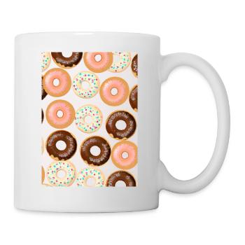Donuts-Muster - Tasse - Weiß - Rechts