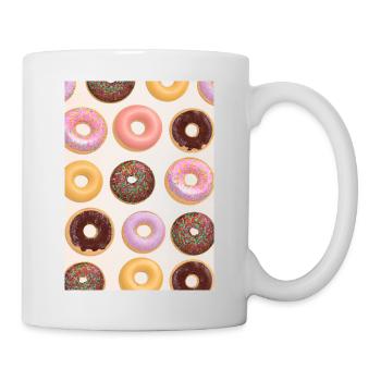 Donuts-Muster - Tasse - Weiß - Rechts