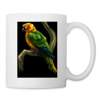 Papagei auf einem Baum - Tasse - Weiß - Rechts
