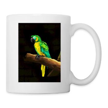 Papagei auf einem Baum - Tasse - Weiß - Rechts