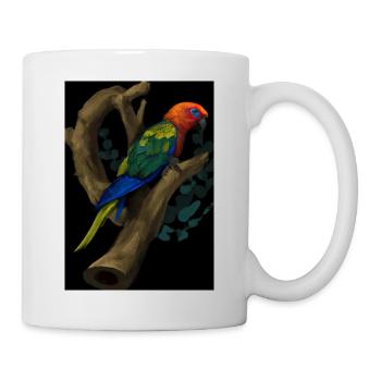 Papagei auf einem Baum - Tasse - Weiß - Rechts