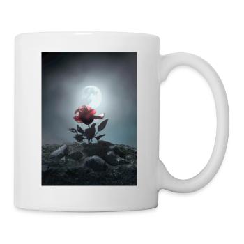 Rose auf dem Mond - Tasse - Weiß - Rechts