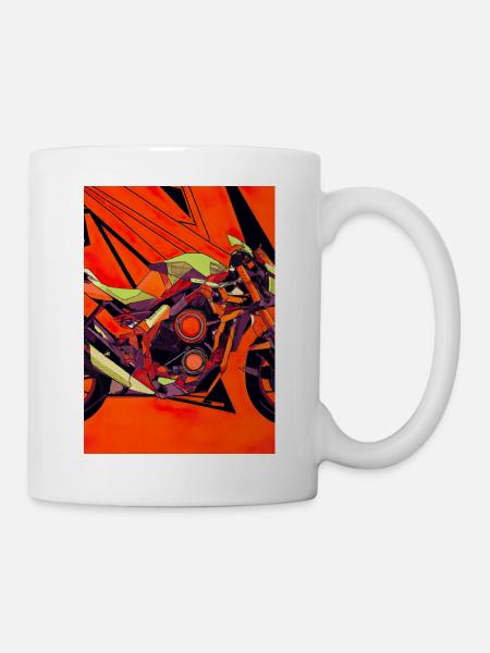 Abstrakte Formulare für Motorräder - Tasse - Weiß