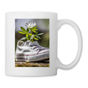 Weißer Sneaker mit Blumen - Tasse - Weiß - Rechts
