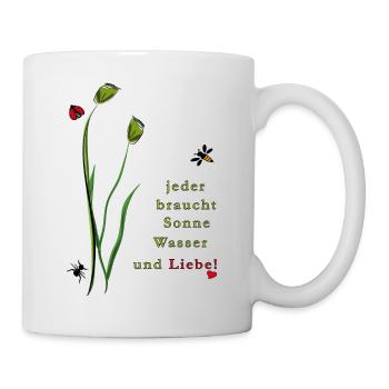 Natur, Liebe, Insekten - Tasse - Weiß - Rechts