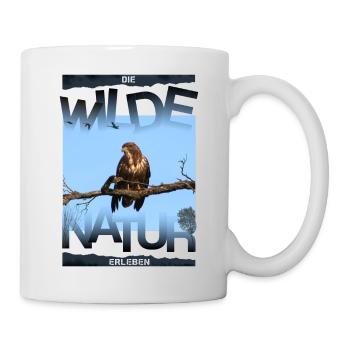 wilde Natur Bussard - Tasse - Weiß - Rechts