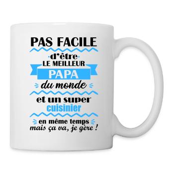 Pas facile meilleur papa cuisinier, fête des pères - Mug blanc - blanc - Droite