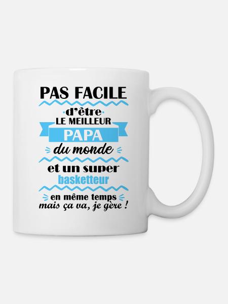 meilleur papa basketteur, cadeau fête des pères - Mug blanc - blanc