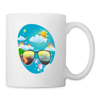 Sommersonne Sonnenbrille - Tasse - Weiß - Rechts