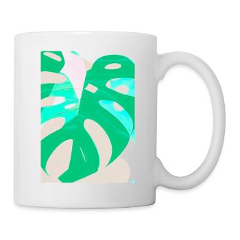 Monstera Pflanze Zusammenfassung - Tasse - Weiß - Rechts