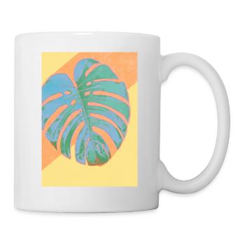 Monstera Pflanze Zusammenfassung - Tasse - Weiß - Rechts