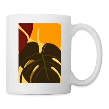Monstera Pflanze Zusammenfassung - Tasse - Weiß - Rechts