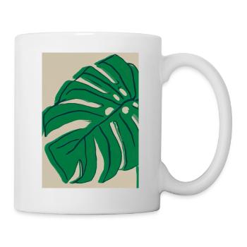 Monstera Pflanze Zusammenfassung - Tasse - Weiß - Rechts
