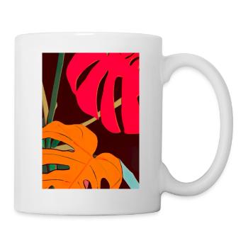 Monstera Pflanze Zusammenfassung - Tasse - Weiß - Rechts