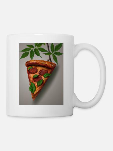 Wachsende Pizza - Tasse - Weiß