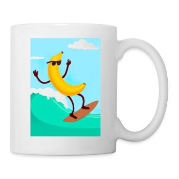 Surfen Banane - Tasse - Weiß - Rechts