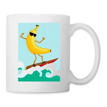 Surfen Banane - Tasse - Weiß - Rechts