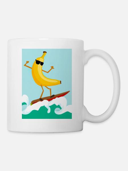 Surfen Banane - Tasse - Weiß