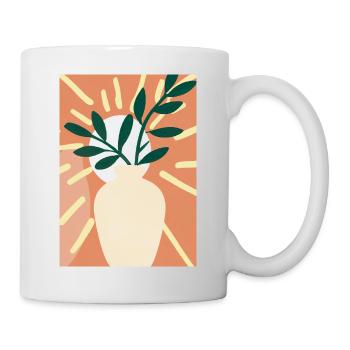 Florale Blumenformen - Tasse - Weiß - Rechts