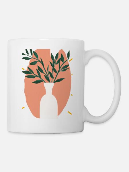 Florale Blumenformen - Tasse - Weiß