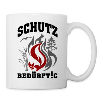 Waldbrandgefahr Zeichen Eichhörnchen - Tasse - Weiß - Rechts