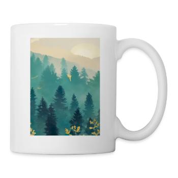 Nebliger Wald - Tasse - Weiß - Rechts