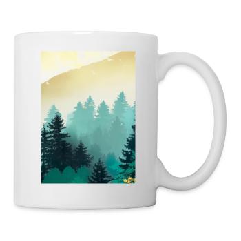 Nebliger Wald - Tasse - Weiß - Rechts
