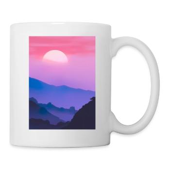 Rosa Sonnenuntergang - Tasse - Weiß - Rechts
