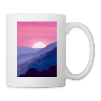 Rosa Sonnenuntergang - Tasse - Weiß - Rechts