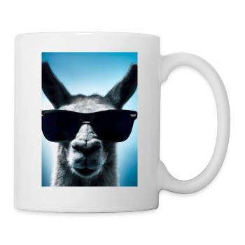 Lama mit Sonnenbrille - Tasse - Weiß - Rechts