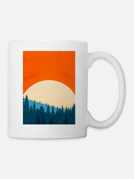 Orange Sonnenuntergang - Tasse - Weiß