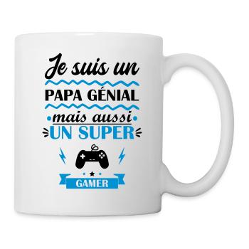 papa génial mais aussi gamer, fête des pères - Mug blanc - blanc - Droite